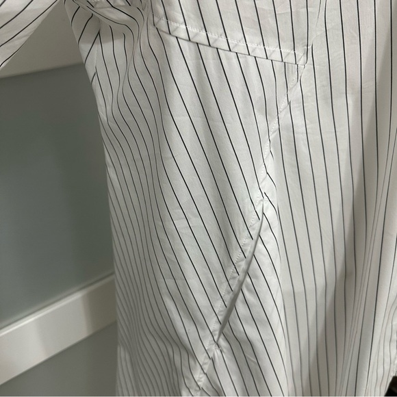 STELLA CARAKASI Center Stage Shirt Striped White Button-Up Top SZ XXL Luxury EUC - Picture 3 of 11